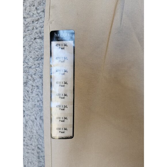 NEW Haggar Work To Weekend Classic Fit No Iron Khaki Dress Pants Size 40 x 34 - Picture 8 of 16